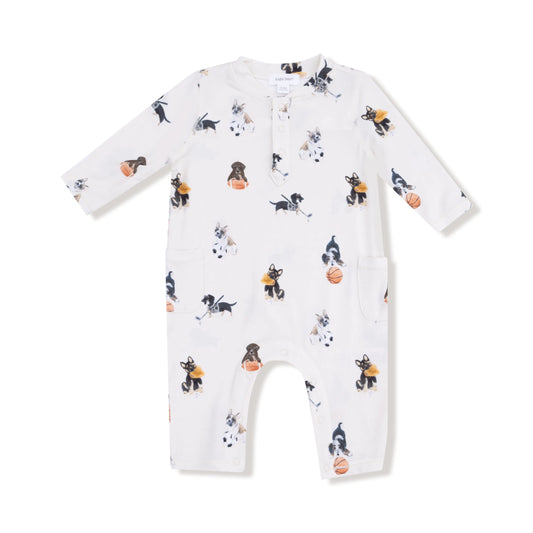 Uni Romper Cozy Cutie with Henley Neckline for Fall and Winter Angel Dear Everetts Place: Online Boutique