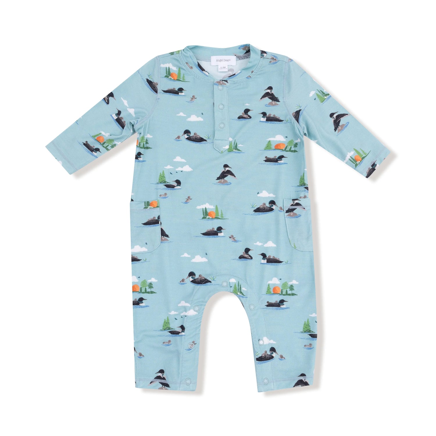 Angel Dear Uni Romper Cozy Henley Neckline for Fall and Winter - Apparel & Accessories > Clothing > Baby & Toddler Clothing > Baby One-Pieces 106