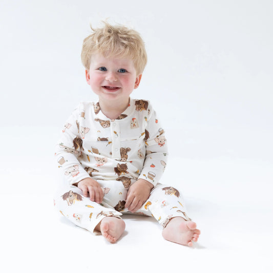 Uni Romper Henley Neckline Cozy Fall Winter Angel Dear Angel Dear Everetts Place: Online Boutique