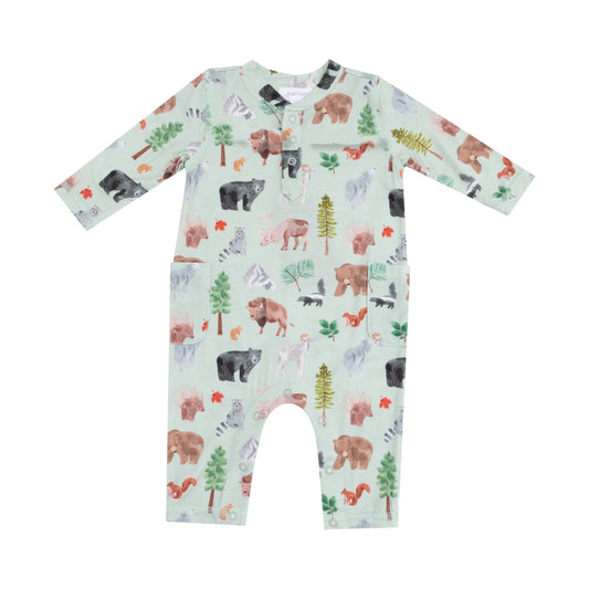 Uni Romper With Henley Neckline For Fall And Winter Baby Angel Dear Everetts Place: Online Boutique