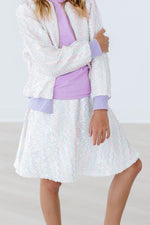 Unicorn Flip Sequin Twirl Skort With Attached Shorts - Everetts Place Boutique - Sequin Skort