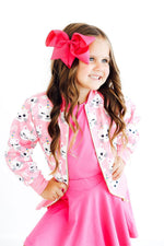 Mila & Rose Unicorn Kitties satin jacket for girls.