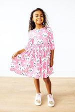 Unicorn Kitties Twirl Dress Three Quarter Sleeve Pocket - Everetts Place Boutique - Twirl Pocket Dress 3/4