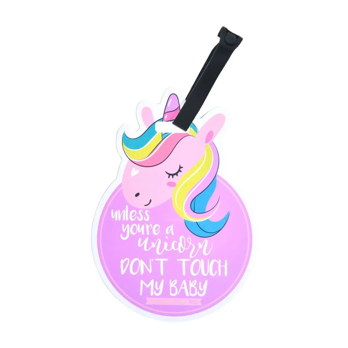 Three Little Tots Unicorn No Touching Newborn Baby Car Seat Sign Tag - 