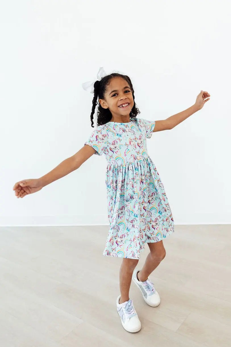 Mila & Rose ® Unicorn Queen S/S Pocket Twirl Dress - 