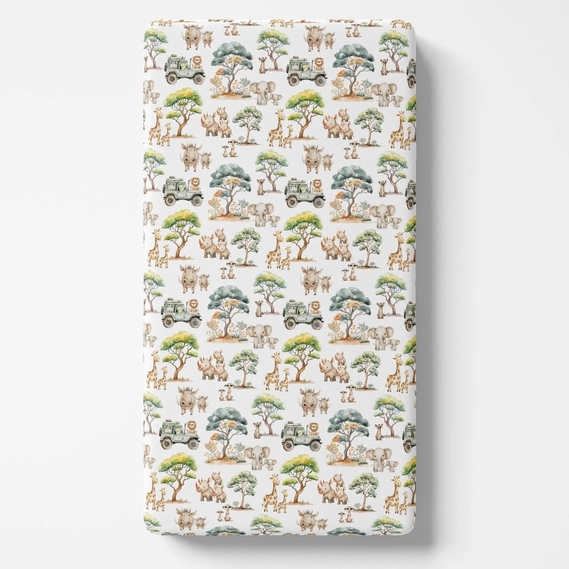 Fitted Crib Sheet - Safari Adventure Honey Lemonade