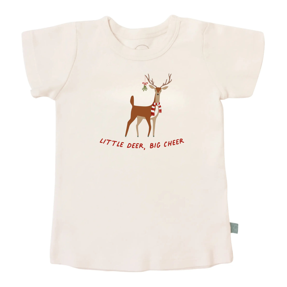 Finn Emma Toddler Graphic Tee Little Deer Big Cheer 100 Percent Organic Cotton Festive Gift Idea Finn + Emma 