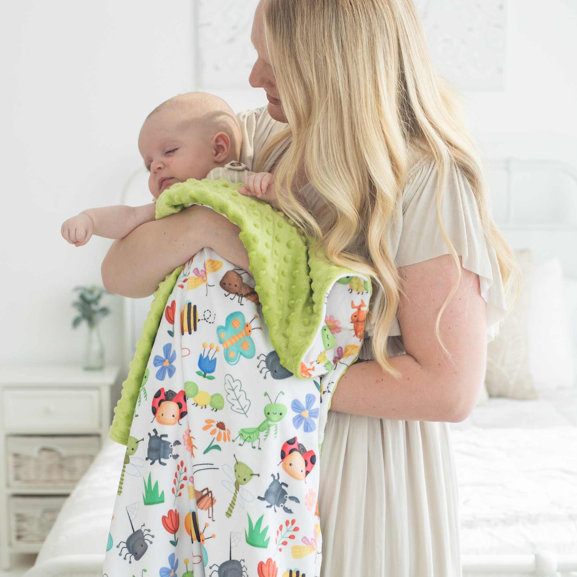 Baby And Toddler Minky Blanket Bug Buddies Soft Plush Fabric Honey Lemonade
