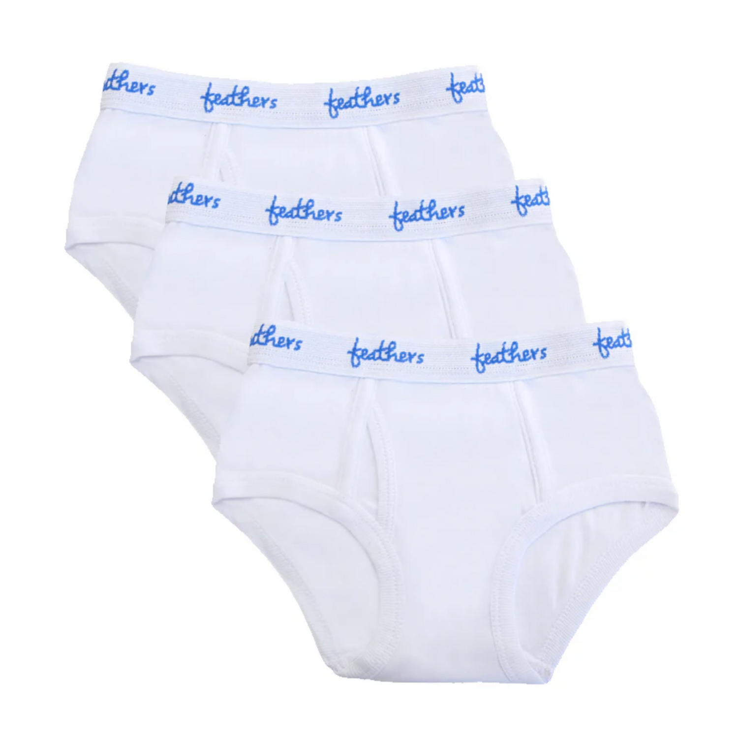 Feathers Boys Solid White Snug Fit Tagless Briefs Underwear - (3/Pack) by Feathers USA (view 1 of 7)