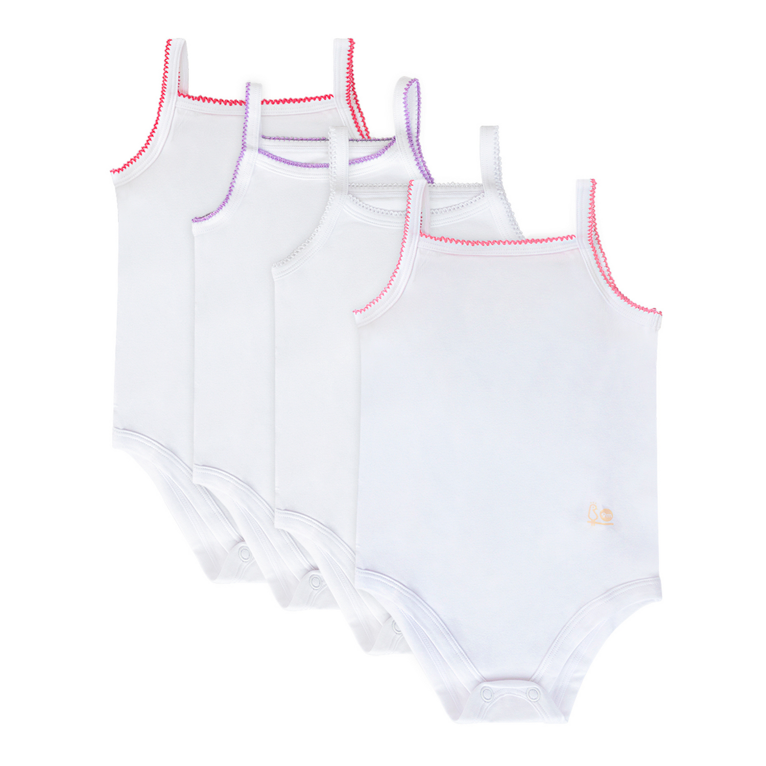 Feathers USA Baby Tank Top Bodysuit Ultra Soft Cotton For Baby Girls Multicolor by Feathers USA at Everetts Place