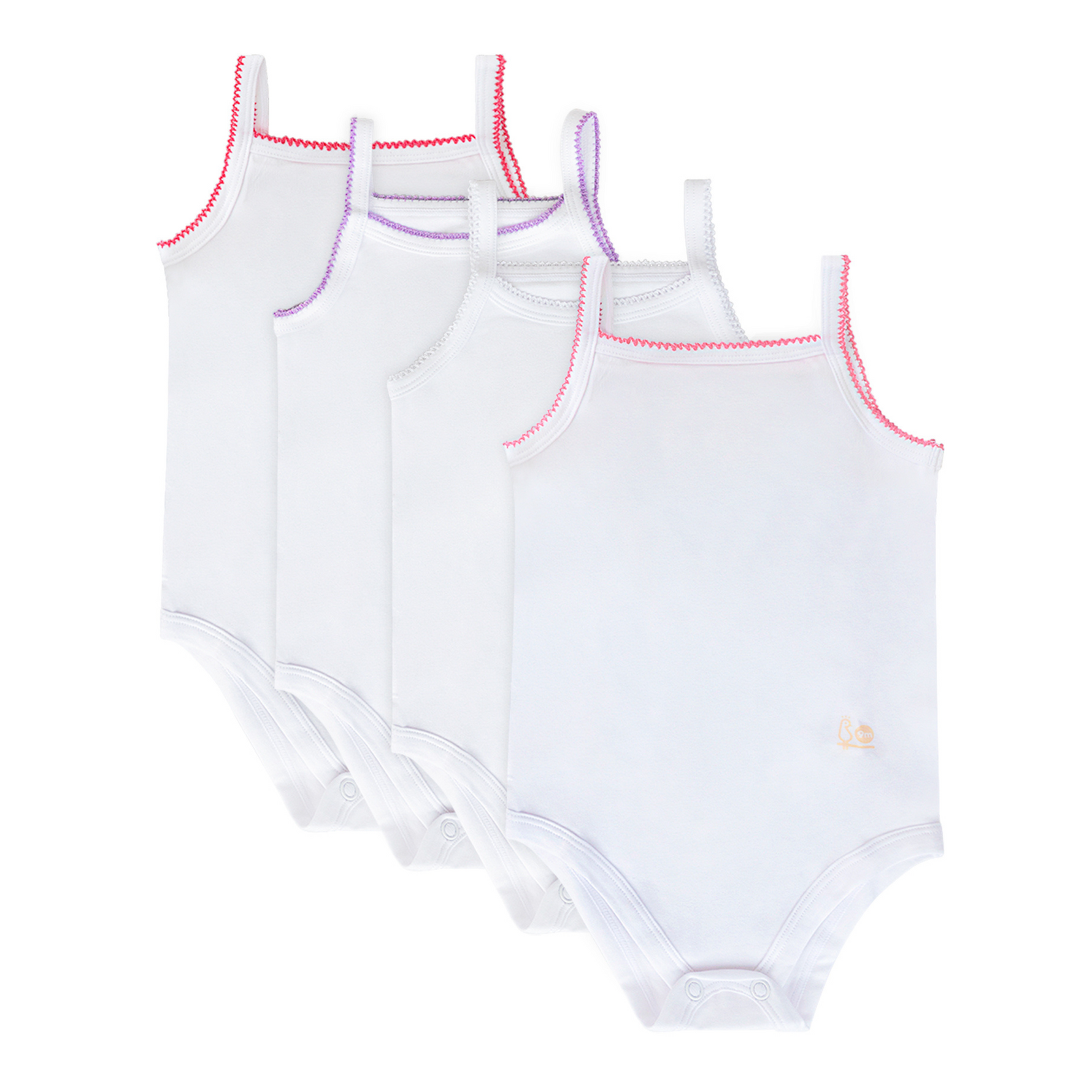Feathers USA Baby Tank Top Bodysuit Ultra Soft Cotton For Baby Girls Multicolor by Feathers USA at Everetts Place
