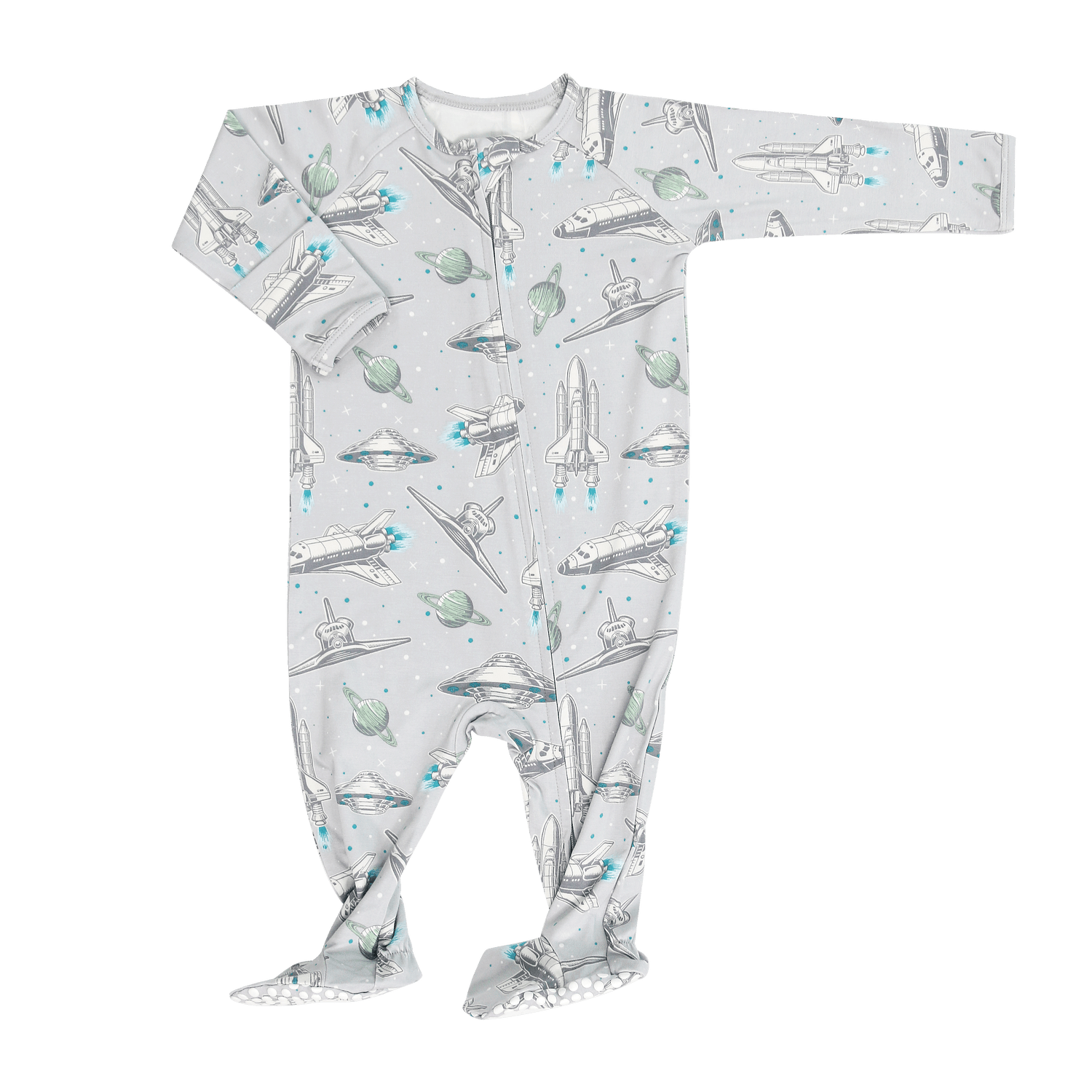 Up and Away Zipper Footie Two Way Zip Silky Fabric Sweet Bamboo Everetts Place: Online Boutique