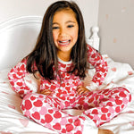 Norani Baby kids pajamas, soft organic cotton with heart print sleepwear.