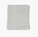 Vanilla Pointelle Knit Baby Blanket By Little Mae And Co Little Mae & Co Everetts Place: Online Boutique