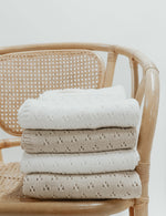 Vanilla Pointelle Knit Baby Blanket By Little Mae And Co Little Mae & Co Everetts Place: Online Boutique