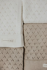 Vanilla Pointelle Knit Baby Blanket By Little Mae And Co Little Mae & Co Everetts Place: Online Boutique