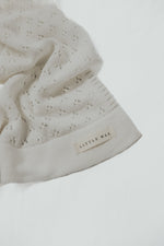 Vanilla Pointelle Knit Baby Blanket By Little Mae And Co Little Mae & Co Everetts Place: Online Boutique