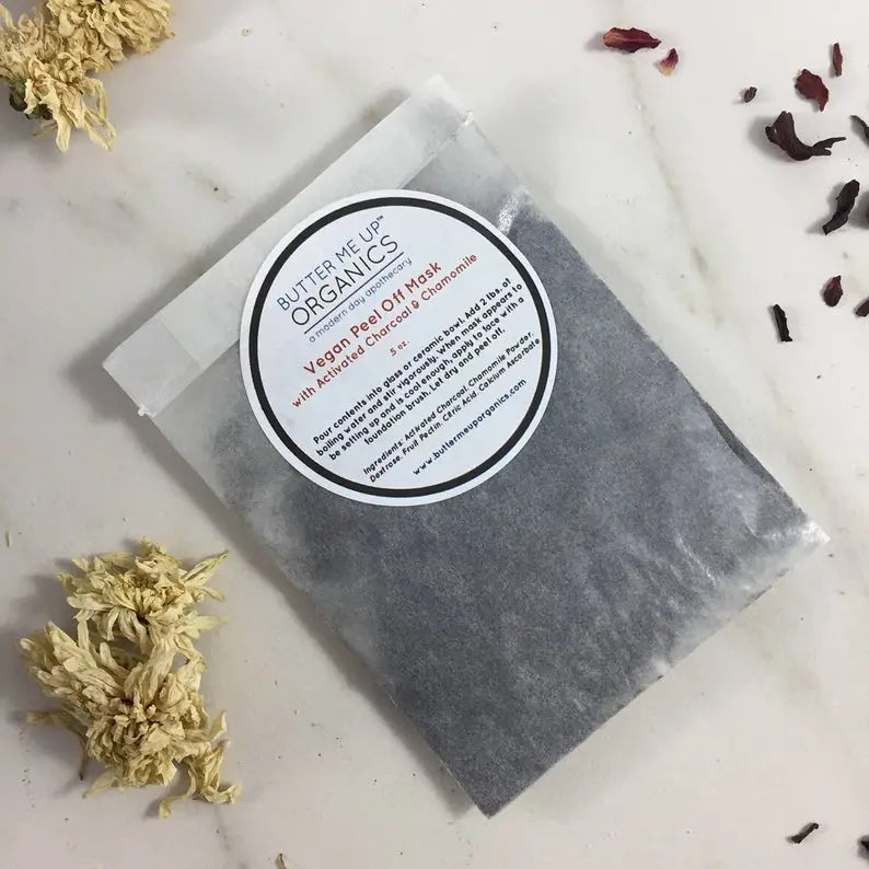 Vegan Activated Charcoal Peel Off Mask For Clear Skin By Butter Me Up Organics Butter Me Up Organics 