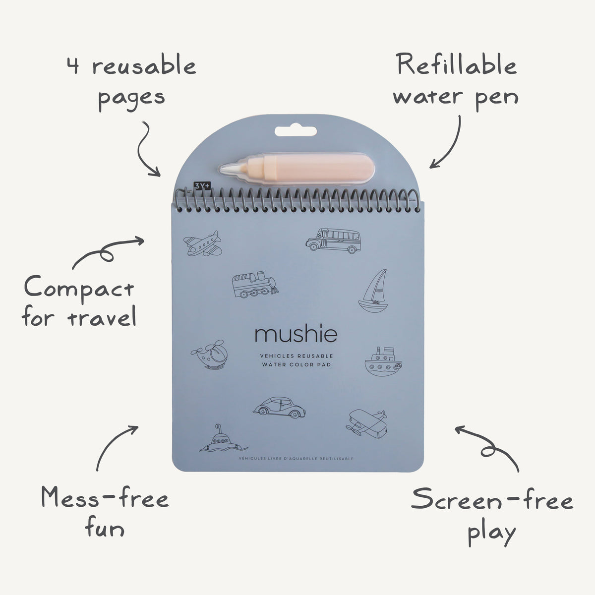 Reusable Water Color Pad, 4 Pages by Mushie