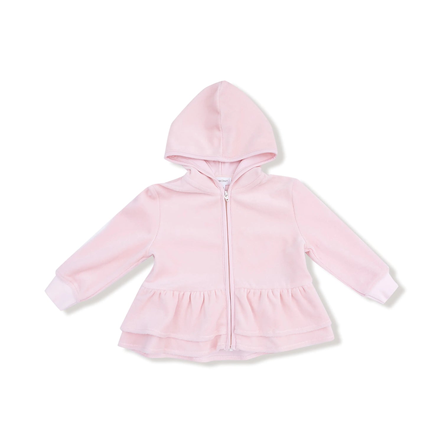 Angel Dear Velour Zip Peplum Hoodie And Jogger Set For Girls And Kids - Apparel & Accessories > Clothing > Baby & Toddler Clothing > Baby & Toddler Outerwear > Baby & Toddler Coats & Jackets 963_V