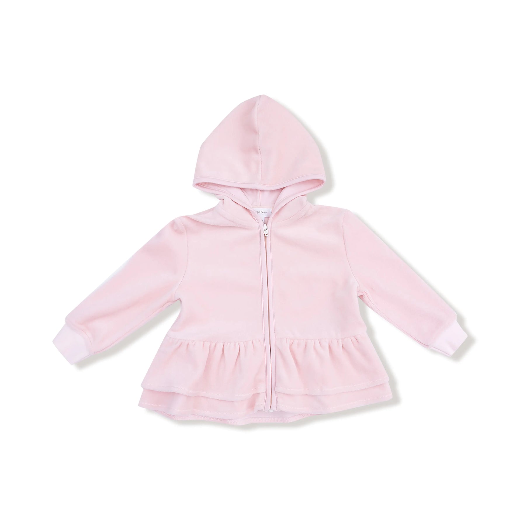 Angel Dear Velour Zip Peplum Hoodie And Jogger Set For Girls And Kids - Apparel & Accessories > Clothing > Baby & Toddler Clothing > Baby & Toddler Outerwear > Baby & Toddler Coats & Jackets 963_V