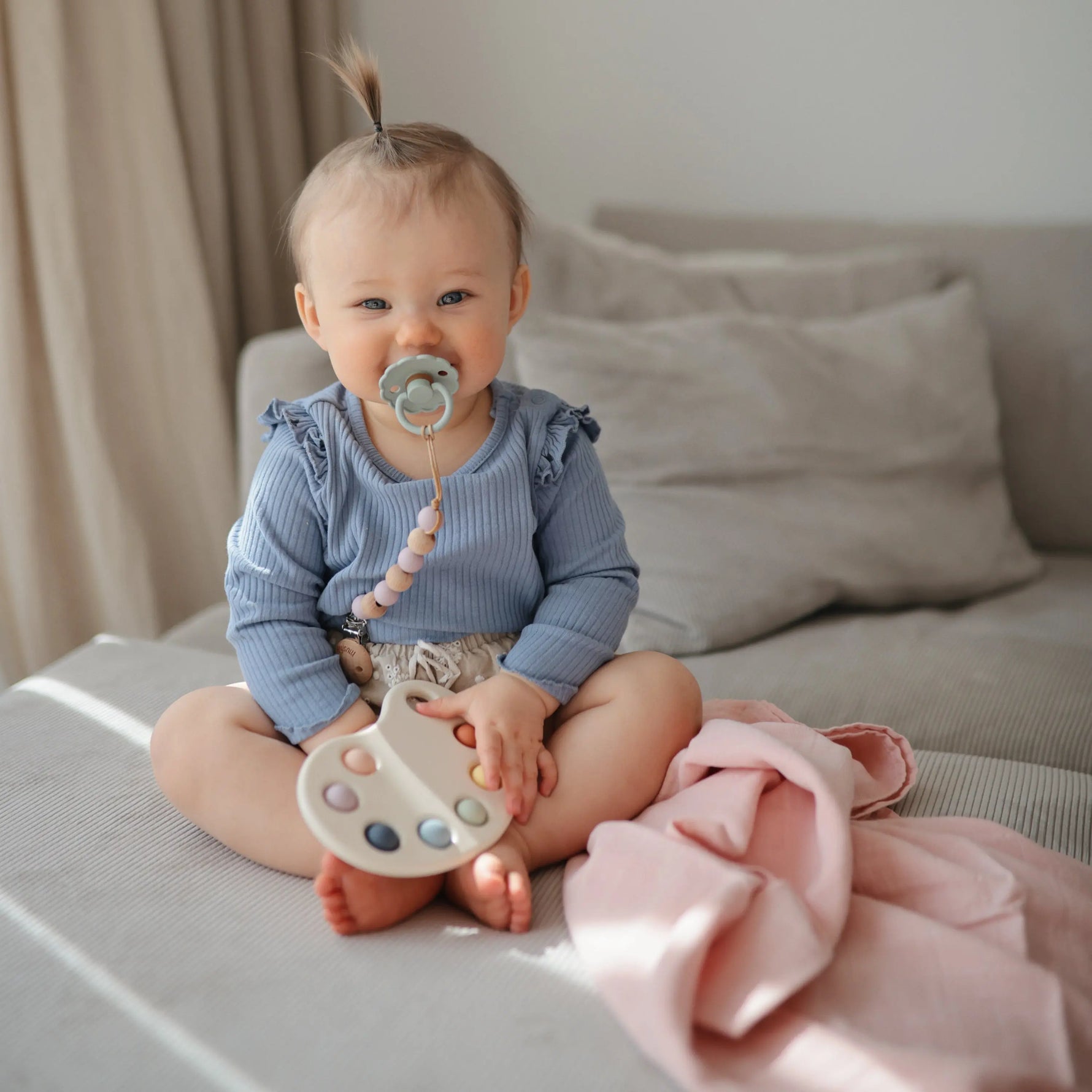 Mushie Organic Cotton Muslin Cloths 3 Pack Extra Soft Versatile Nursery Essentials - Baby & Toddler > Diapering > Baby Wipes Muslin Cloth 3-Pack