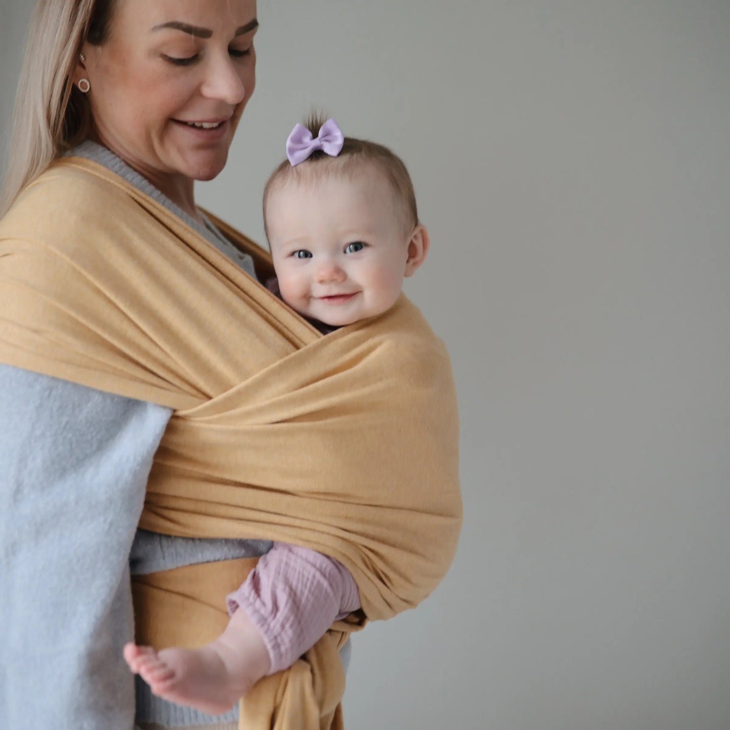 Organic Cotton Baby Wrap for Bonding and Comfort with Built-In Pocket Mushie