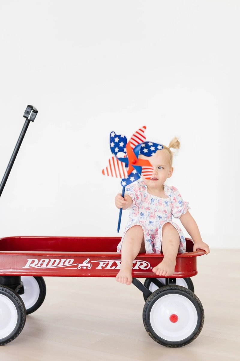Vintage Flags Smocked Ruffle Dress Girls Mila Rose Mila & Rose ® Everetts Place: Online Boutique