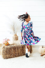 Vintage Garden Three Quarter Sleeve Ruffle Twirl Dress - Everetts Place Boutique - Twirl Ruffle Dress 3/4