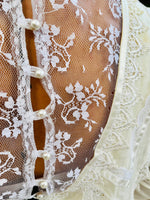Sweet Harvest Farms Vintage Gown Wedding Dress Cotton Lace Pearl Buttons - Apparel & Accessories vintage