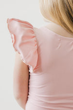 Vintage Pink Flutter Sleeve Leotard for Toddlers and Girls - Everetts Place Boutique - Flutter Leotard S/S
