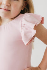 Vintage Pink Flutter Sleeve Leotard for Toddlers and Girls - Everetts Place Boutique - Flutter Leotard S/S