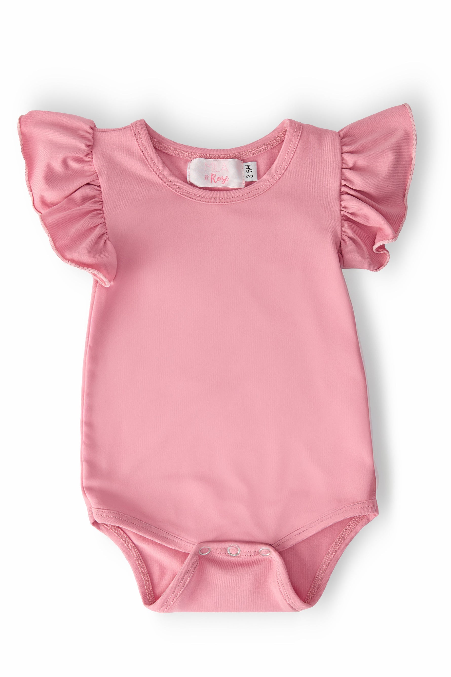 Vintage Pink Short Sleeve Flutter Bodysuit For Baby Mila & Rose ® Everetts Place: Online Boutique