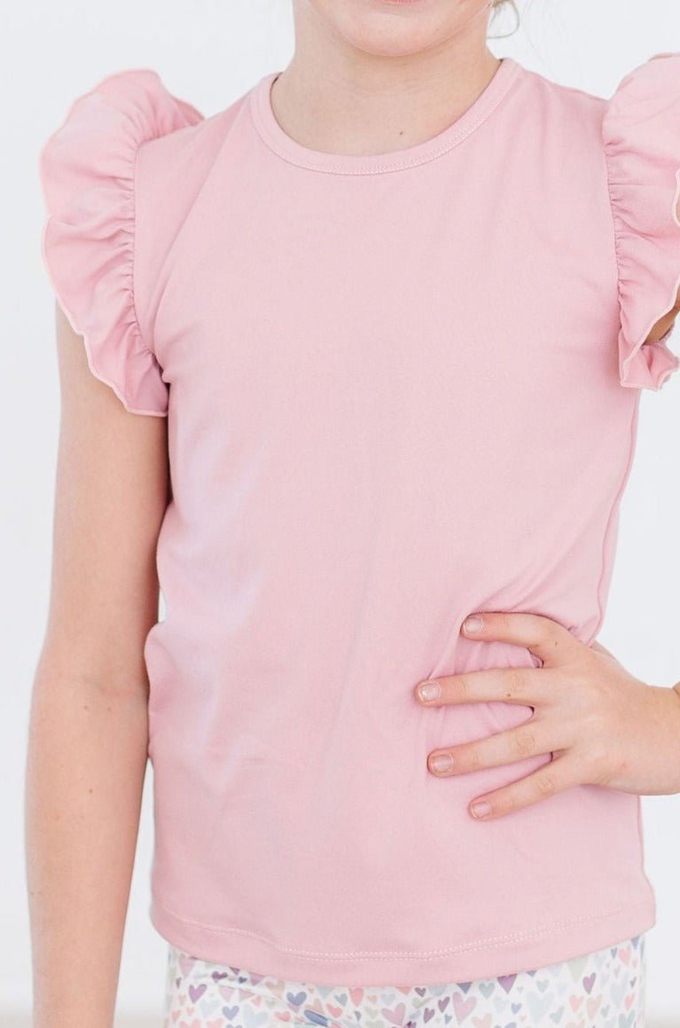 Vintage Pink Short Sleeve Ruffle Tee Mila And Rose Girls Mila & Rose ® Everetts Place: Online Boutique