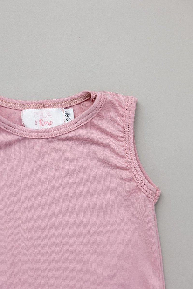 Vintage Pink Tank One Piece Jogger For Kids Mila Rose Mila & Rose ® Everetts Place: Online Boutique