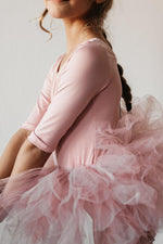 Vintage Pink Three Fourth Tutu Leotard For Girls Dance - Everetts Place Boutique - Tutu Leotard 3/4