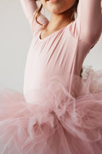 Vintage Pink Three Fourth Tutu Leotard For Girls Dance - Everetts Place Boutique - Tutu Leotard 3/4