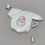Vintage Santa Graphic Sweatshirt Romper - Cream Little Joy Co. Everetts Place Boutique 34.00