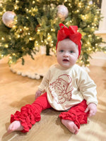 Vintage Santa Graphic Sweatshirt Romper - Cream Little Joy Co. Everetts Place Boutique