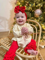 Vintage Santa Graphic Sweatshirt Romper - Cream Little Joy Co. Everetts Place Boutique