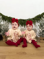 Vintage Santa Graphic Sweatshirt Romper - Cream Little Joy Co. Everetts Place Boutique