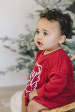 Vintage Santa Graphic Sweatshirt Romper - Red Little Joy Co. Everetts Place Boutique