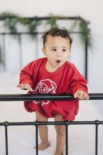 Vintage Santa Graphic Sweatshirt Romper - Red Little Joy Co. Everetts Place Boutique