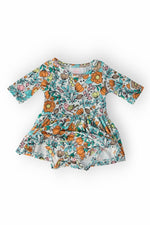 Vintage Vibes Three Quarter Sleeve Twirl Baby Bodysuit - Everetts Place Boutique - Twirl Bodysuit - 3/4 Sleeve