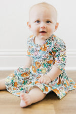 Vintage Vibes Three Quarter Sleeve Twirl Baby Bodysuit - Everetts Place Boutique - Twirl Bodysuit - 3/4 Sleeve
