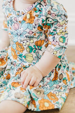 Vintage Vibes Three Quarter Sleeve Twirl Baby Bodysuit - Everetts Place Boutique - Twirl Bodysuit - 3/4 Sleeve
