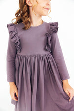 Vintage Violet Long Sleeve Ruffle Twirl Dress For Girls Mila & Rose ® Everetts Place: Online Boutique