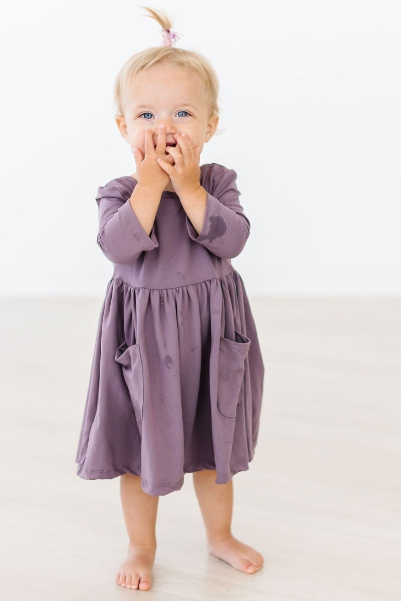 Vintage Violet Sleeve Pocket Twirl Dress For Girls - Everetts Place Boutique - Twirl Pocket Dress 3/4