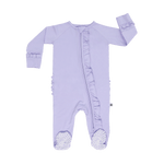 Violet Ruffle Footie With Two Way Zip Hypoallergenic Sweet Bamboo Everetts Place: Online Boutique