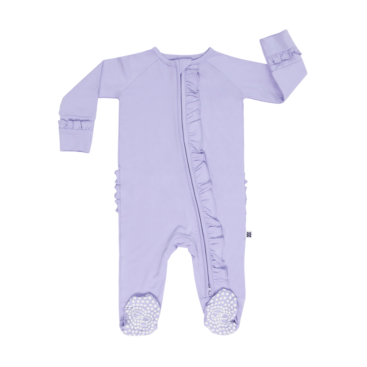 Violet Ruffle Footie With Two Way Zip Hypoallergenic Sweet Bamboo Everetts Place: Online Boutique